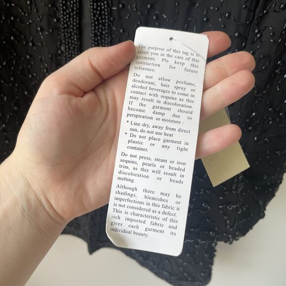 NWT Cote d Azur Evening Formal Silk Beaded Long Sleeve Formal Women’s Size Large - Picture 7 of 11